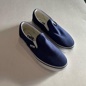 Vans classic slip on in navy. Never worn